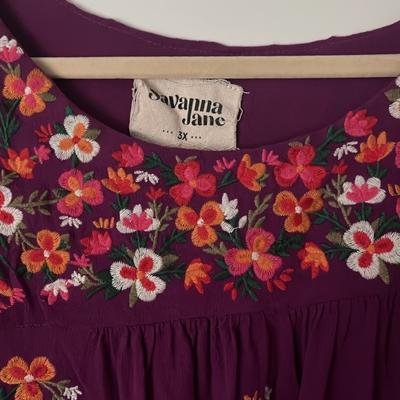 Savanna Jane Purple Embroidered Blouse - Picture 2 of 4